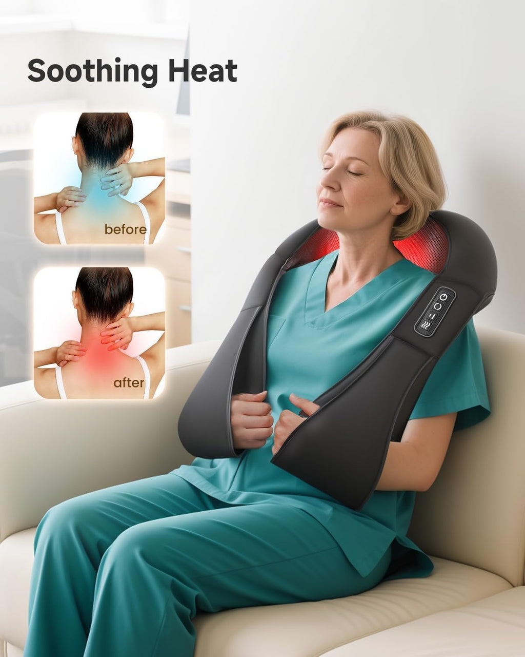 Masajeador Shiatsu De Cuello Y Espalda Con Calor